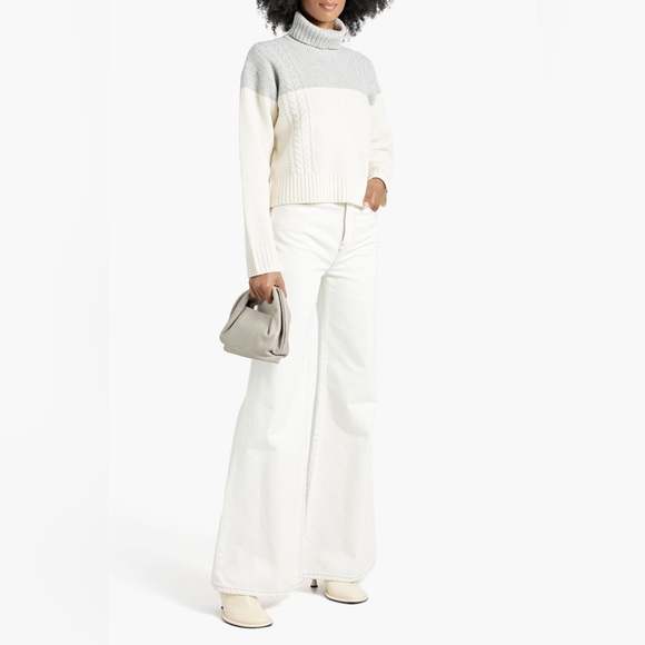 ATM Anthony Thomas Melillo Sweaters - ATM ANTHONY THOMAS MELILLO
Two-tone cable-knit wool turtleneck sweater